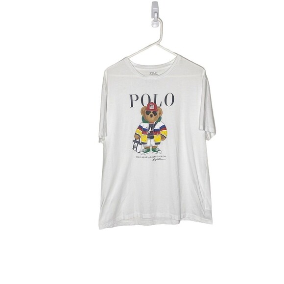 Polo Bear Ralph Lauren offshore sailing T Shirt Short Sleeve White large limited